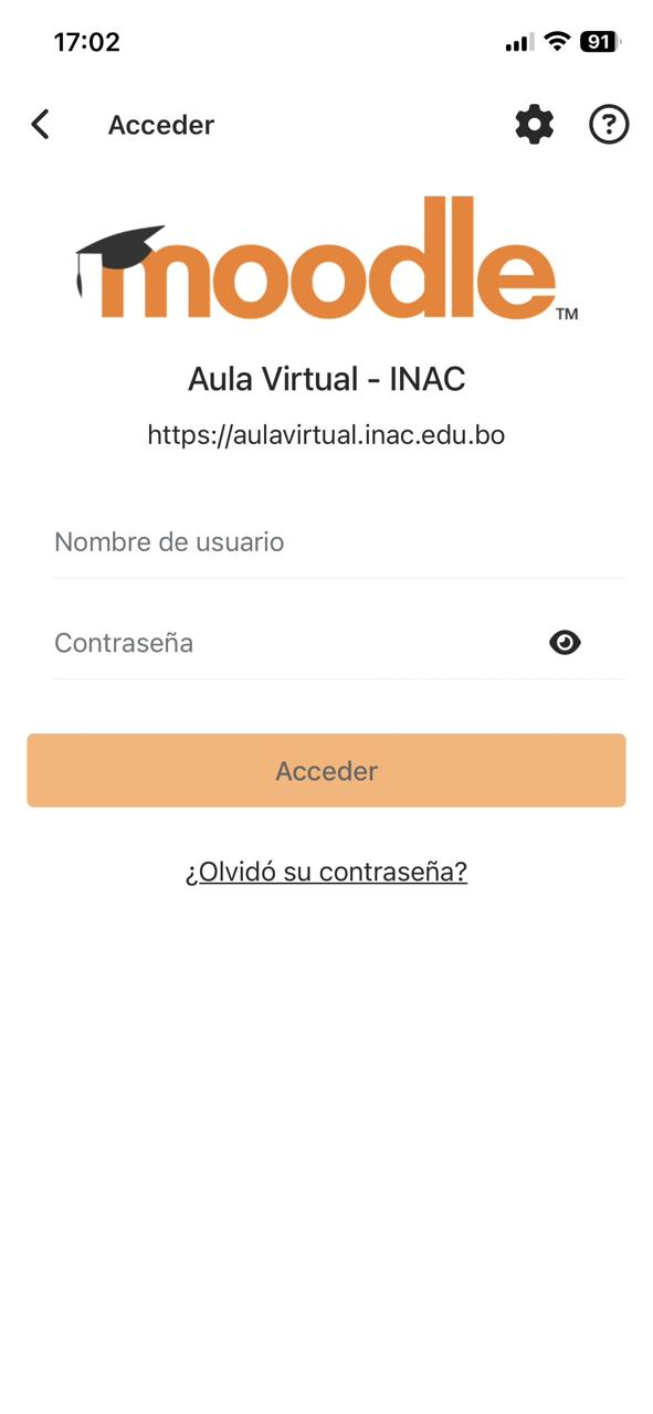 Pantalla de conexión